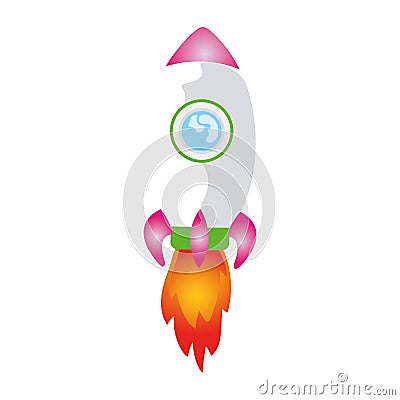 Isolated colored astronaut spaceship icon Vector Vector Illustration