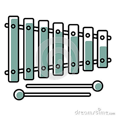 Isolated colored children sketch of xylophone icon Vector Vector Illustration