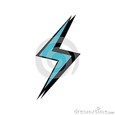 Isolated colored comic thunder icon Vector Vector Illustration