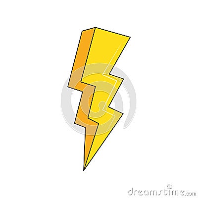 Isolated colored comic thunder icon Vector Vector Illustration