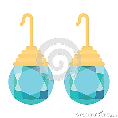 Isolated colored earring icon with gemstones Vector Vector Illustration