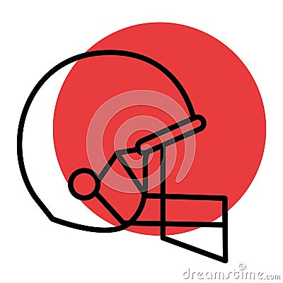 Isolated colored football helmet sport icon Vector Vector Illustration