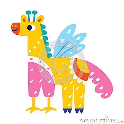 Isolated colored giraffe alebrije icon Vector Vector Illustration