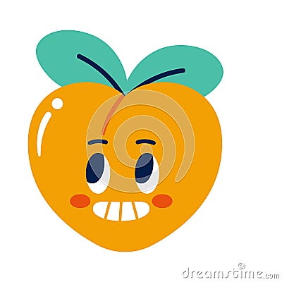 Isolated colored happy peach emote Vector Vector Illustration