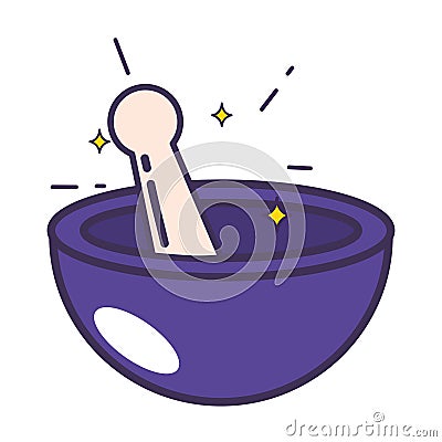 Isolated colored magic herbology bowl icon Vector Vector Illustration