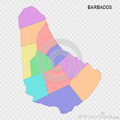 Isolated colored map of Barbados with borders Vector Illustration