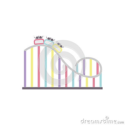 Isolated colored rollercoaster amusement park icon Vector Vector Illustration