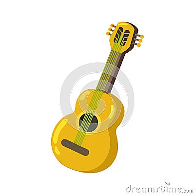 Isolated colored wooden guitar sketch icon Vector Vector Illustration