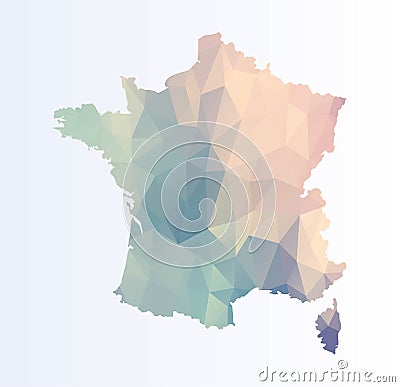 Polygonal map of France Stock Photo