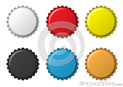 Isolated colors bottlecaps Vector Illustration