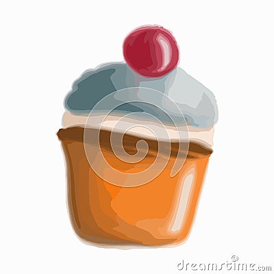 Isolated colourful illustration of cake Vector Illustration
