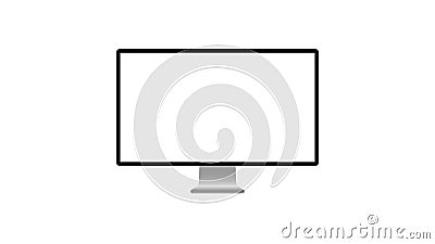 Isolated computer screen mock-up on white background Illustration. Vector image of desktop monitor. Stock Photo