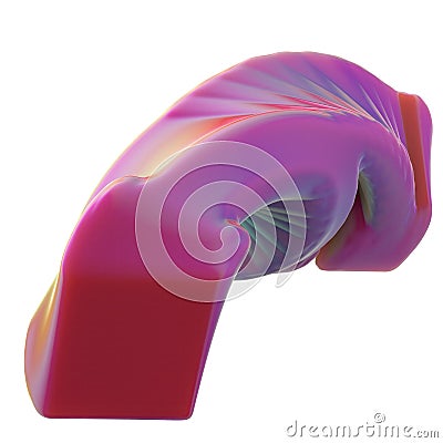 Isolated Contemporary Art Object Pink Elegant Modern 3D Rendering Image Abstract Background Stock Photo