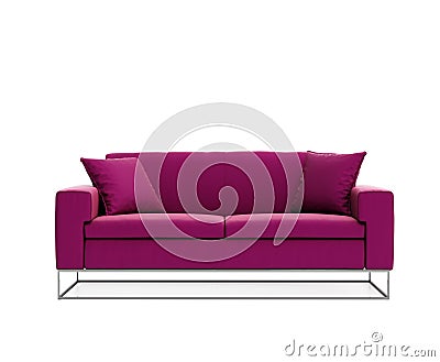 Isolated contemporary pink purple contemporary sofa Stock Photo