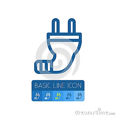 Isolated Cord Outline. Wire Vector Element Can Be Used For Wire, Cord, Cable Design Concept. Vector Illustration