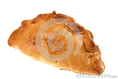 Isolated cornish pasty meat pie Stock Photo