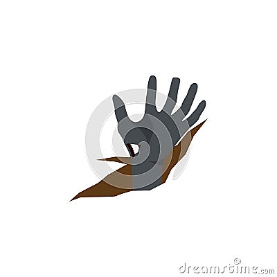 Isolated Corpse Hand Flat Icon. Zombie Vector Element Can Be Used For Zombie, Corpse, Hand Design Concept. Vector Illustration