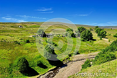 Isolated cottages in Weardale Stock Photo