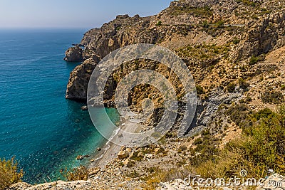 An isolated cove on the Costa Tropical, Spain Stock Photo