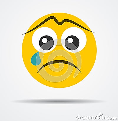 Isolated Crying emoji in a flat design. Vector Illustration