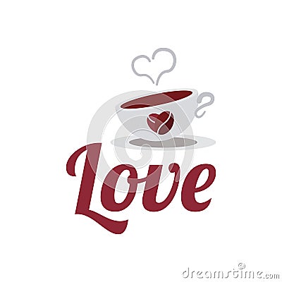 Isolated cup of hot coffee Valentine day icon Vector Vector Illustration