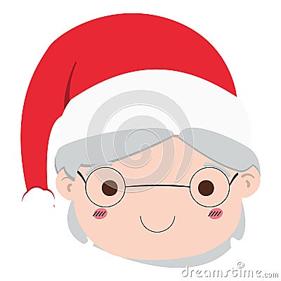 Isolated cute avatar of miss claus Vector Vector Illustration