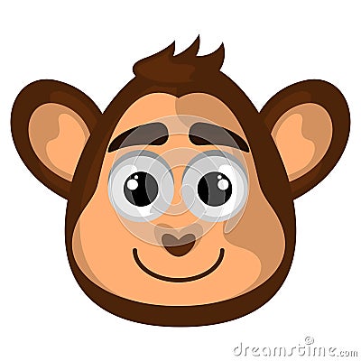 Isolated cute avatar of a monkey Vector Illustration