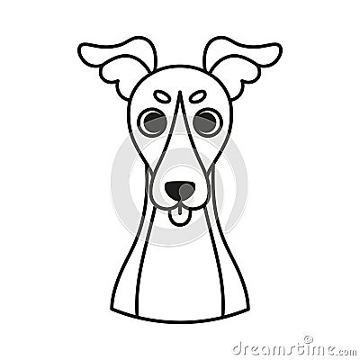 Isolated cute avatar of a whippet dog breed Vector Vector Illustration