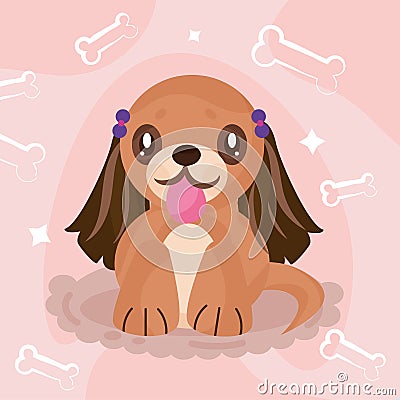 Isolated cute cocker spaniel dog cartoon character Vector Vector Illustration