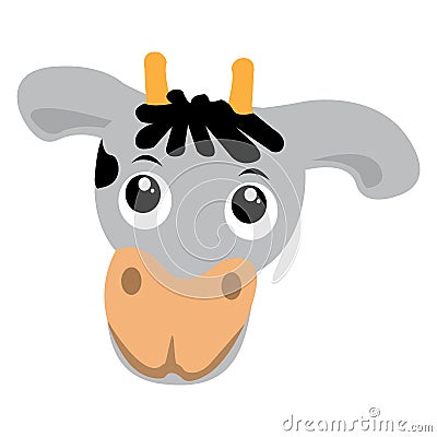 Isolated cute cow Vector Illustration