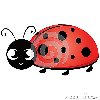Isolated cute ladybug cartoon Vector Illustration