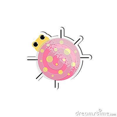 Isolated cute ladybug vector in cartoon style Vector Illustration