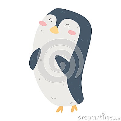 Isolated cute penguin sketch doodle Vector Vector Illustration