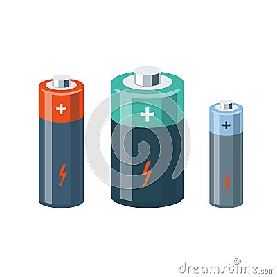 Isolated Cylinder Battery Vector Illustration