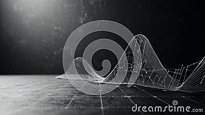 Isolated 3D Minimalist Banner with Function Graph and Image Stock Photo