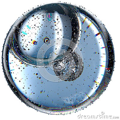 Isolated 3d rendering fresh and clean graphic design element material like transparent cell dividing water Stock Photo