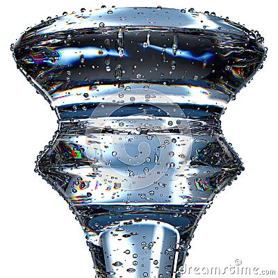 Isolated 3d rendering fresh and clean graphic design element material like a transparent rising water drop Stock Photo