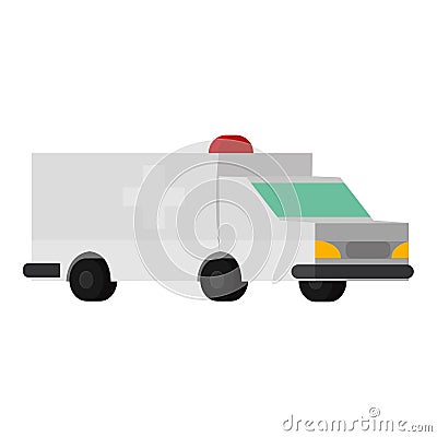 Isolated 3d white ambulance car icon Vector Illustration