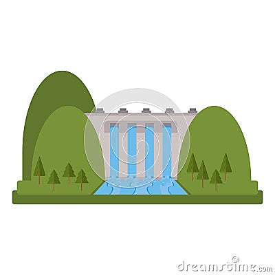 Isolated dam design Vector Illustration