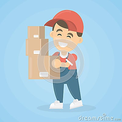 Isolated delivery man. Vector Illustration