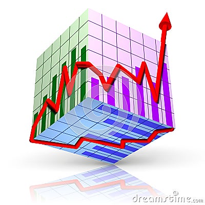 A isolated diagram cube Stock Photo