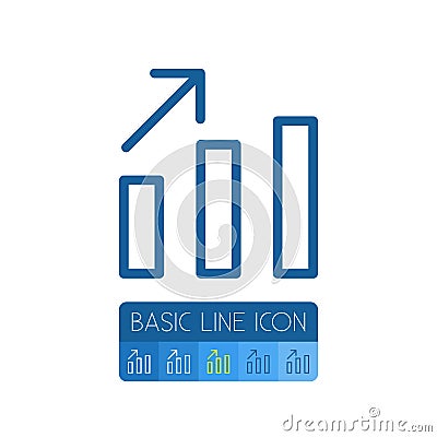 Isolated Diagram Outline. Line Graph Vector Element Can Be Used For Line, Graph, Growing Design Concept. Vector Illustration
