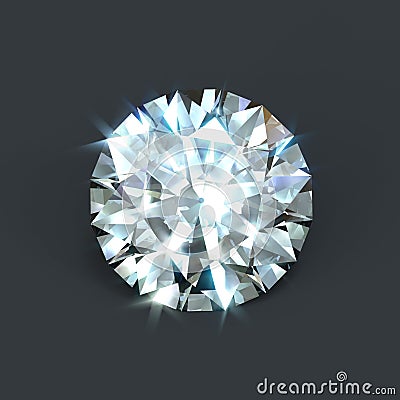 Diamond brilliant cut isolated Stock Photo