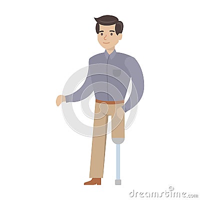 Isolated disabled man. Vector Illustration