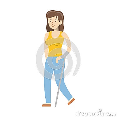 Isolated disabled woman. Vector Illustration