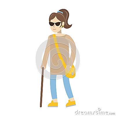 Isolated disabled woman. Vector Illustration