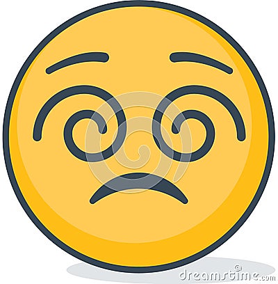 Isolated dizzy face emoticon. Isolated emoticon. Vector Illustration