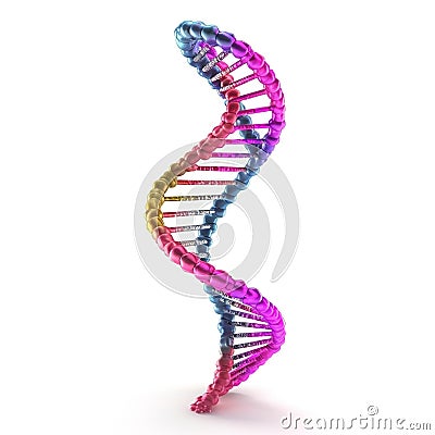 Isolated DNA Genome Structure on white Background. AI Stock Photo