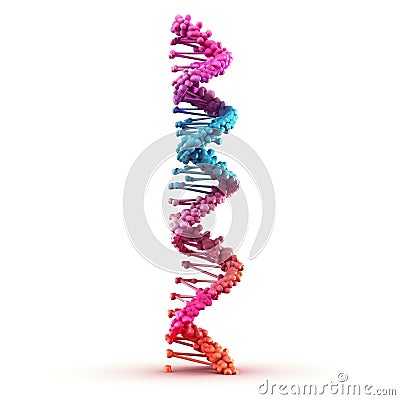 Isolated DNA Genome Structure on white Background. AI Stock Photo