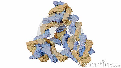 Isolated DNA tetrahedron origami nanostructure Stock Photo